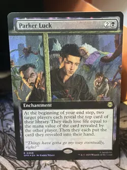 Parker Luck #258 FOIL EXTENDED NM/M MTG Spiderman Magic Card - Image 1