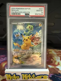 Pikachu Paldea Evolved ETB 027 SVP 2023 Black Star Promo Card PSA 10 - Image 1