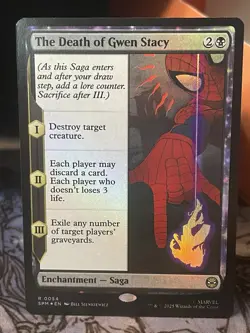 The Death of Gwen Stacy #54 FOIL NM/M MTG Spiderman Magic Card Black Rare - Image 1