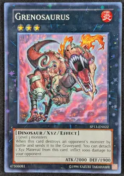 Grenosaurus 1996 Starfoil Rare Holo Yugioh Card SP13-EN022 (NM) - Image 1
