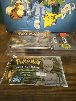 1998 Topps Pokemon The First Movie Trading Card Booster Packs Sealed X 4 Mewtwo - Image 3