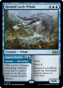 Horned Loch-Whale // Lagoon Breach (REGULAR) x1 - MTG Wilds of Eldraine WOE #53 - Image 1