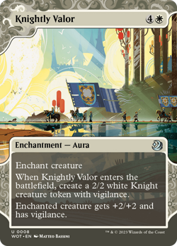 Knightly Valor (REGULAR) x1 - MTG Wilds of Eldraine: Enchanting Tales WOT #8 - Image 1