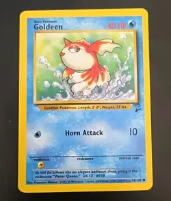 Vintage Pokemon WoTC Base Set 2 Unlimited Goldeen 76/130 Common LP - Image 1