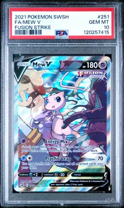 2021 Pokemon Fusion Strike Mew V Full Alternate Alt Art #251/264 PSA 10 GEM MINT - Image 1