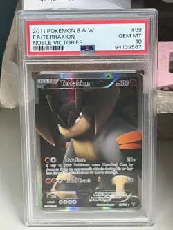 2011 POKEMON B&W NOBLE VICTORIES #99 FULL ART/TERRAKION PSA 10 - Image 1