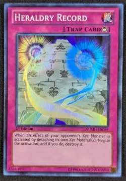 Heraldry Record 1996 1st Edition Super Rare Holo Yugioh Card NUMH-EN059 (NM) - Image 1