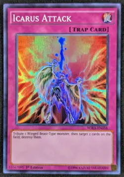 Icarus Attack 1996 1st Edition Super Rare Holo Yugioh Card WIRA-EN058 (NM) - Image 1