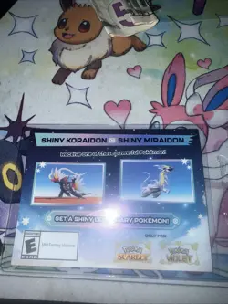 POKEMON SCARLET / VIOLET -SHINY MIRAIDON OR SHINY KORAIDON CODE CARD UNSCRATCHED - Image 1