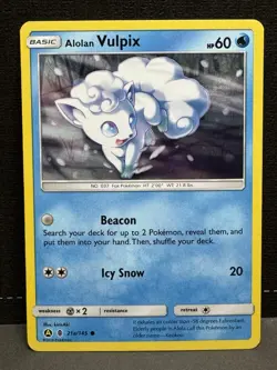 Alolan Vulpix 21a/145 - Cosmo Holo - Guardians Rising - Pokemon Card - Image 1