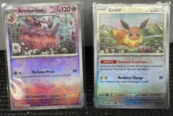 Prismatic Evolutions EX Card Lot 4 / Eevee Poke / Aromatisse Master Ball NM - Image 2