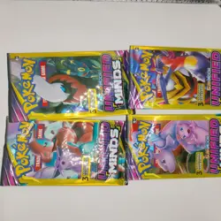 Pokemon Sun & Moon Unified Minds (4) 3-Card Booster Packs Art Set 2019 Sealed - Image 1