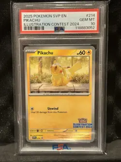 PSA 10 Pikachu (Illustration Contest 2024) 214 Sv: Scarlet & Violet Promo Cards - Image 1