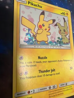 2019 Pokemon Team Up Pikachu Holo Promo #SM162 Black Star Promo Card - Image 2