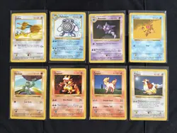 x 8 Pokemon Cards: Shadowless Base Set Cards Non-Holo Bundle Joblot 1999 WOTC - Image 1