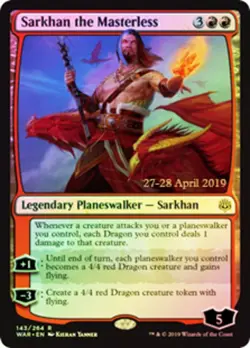 1x Sarkhan the Masterless - Foil - Prerelease Promo Light Play MTG Magic - Kid I - Image 1