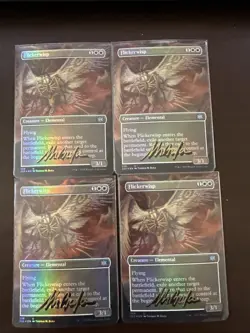 Playset - MTG - Signed By Artist : Flickerwisp Borderless FOIL Double Masters NM - Image 1