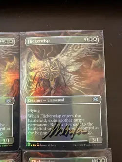 Playset - MTG - Signed By Artist : Flickerwisp Borderless FOIL Double Masters NM - Image 3