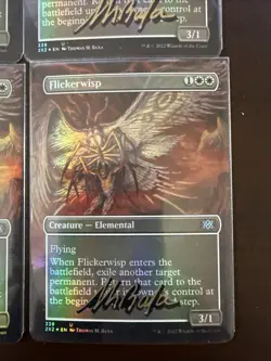 Playset - MTG - Signed By Artist : Flickerwisp Borderless FOIL Double Masters NM - Image 5