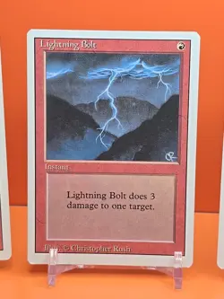 🔴🔴 (4) 1994 MAGIC The Gathering LIGHTNING BOLT REVISED 3RD EDITION PLAYED 🔴🔴 - Image 3