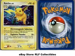 2007 Pokemon, D&P Mysterious Treasures, #15/123 Raichu Lv. 40, Holo Rare - Image 1