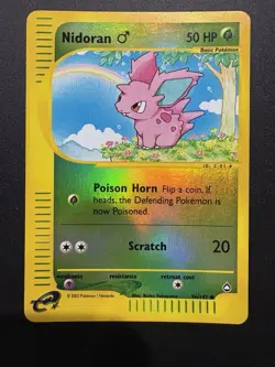 Pokemon TCG Nidoran (M) 96/147 Aquapolis Reverse Holo - Image 2
