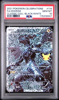 2021 POKEMON CELEBRATIONS CLASSIC COLLECTION #114 FULL ART/ZEKROM PSA 10 - Image 1