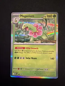 Meganium Mega Evolution Prerelease Staff Promo 001 HOLO NM Pokemon - Image 1