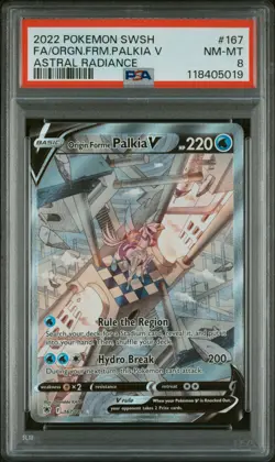 2022 Pokemon SWSH #167/189 Palkia V Astral Radiance PSA 8 - Image 1