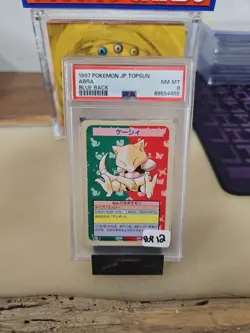 1997 Pokemon Topsun Abra Blue Back No NUMBER ERROR PSA 8 - Image 1