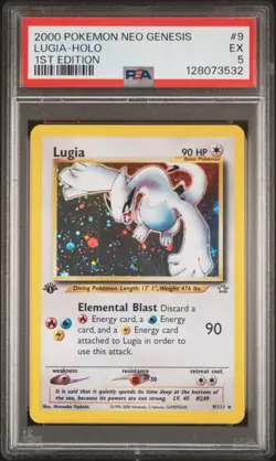 2000 POKEMON NEO GENESIS 1ST ED #9 LUGIA-HOLO PSA 5 - Image 1