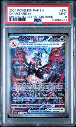 2024 POKEMON PAF EN-PALDEAN FATES SPECIAL ILLUSTRATION RARE CHARIZARD EX PSA 9 - Image 1