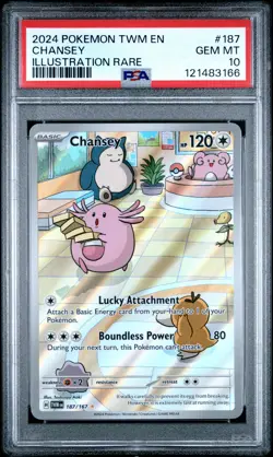 2024 POKEMON TWM EN-TWILIGHT MASQUERADE ILLUSTRATION RARE #187 CHANSEY PSA 10 - Image 1