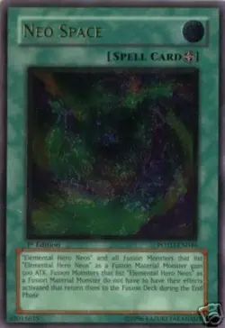 Yugioh! LP Neo Space - POTD-EN046 - Ultimate Rare - 1st Edition Lightly Played, - Image 1