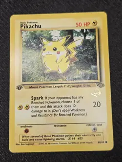 Pikachu 1st Edition Pokemon Card Wizards W Stamp Duelist 60/64 Ungraded LP- - Image 1