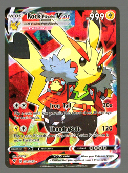 Rock Pikachu Cosplay Pokemon Cute Cosplay Doujin ACG HOLO Card - Image 1