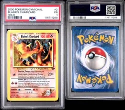 Blaine’s Charizard 2/132 Pokemon Card Holo Foil Gym Challenge WOTC - PSA 1 PR - Image 3