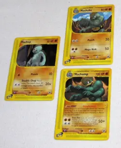 Pokemon Machamp 51 Machoke 85 Machop 117 Ninetendo e-Reader Cards 2002 - Image 1