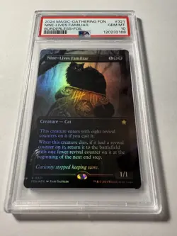 Nine-Lives Familiar (Borderless) #321 Foundations Foil PSA 10 GEM MINT - Image 1