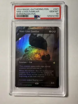 Nine-Lives Familiar (Borderless) #321 Foundations Foil PSA 10 GEM MINT - Image 2