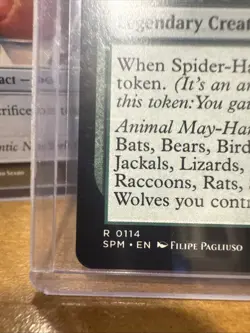MTG Spider-Man Spider-Ham Peter Porker R0114 Rare + Food Token x2 NM In Hand - Image 3