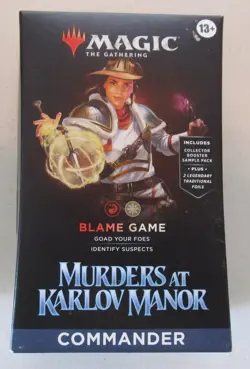 MURDERS AT KARLOV MANOR - COMMANDER DECK - BLAME GAME - MAGIC THE GATHERING - Image 1