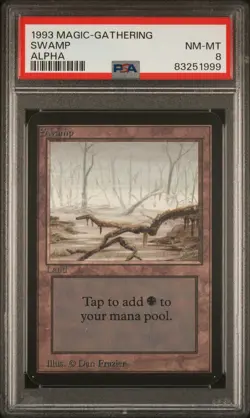 Swamp (A) - Alpha - MTG - NM to Mint - PSA 8. More MTG in Store - Image 1