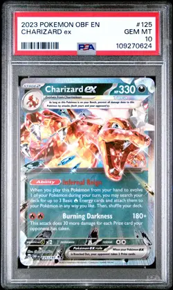 2023 POKEMON OBF EN-OBSIDIAN FLAMES #125 CHARIZARD EX PSA 10 - Image 1