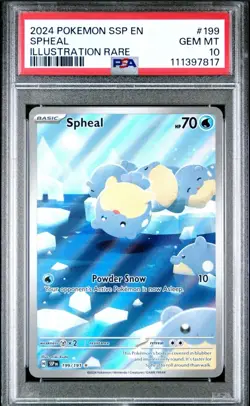 2024 POKEMON SSP EN-SURGING SPARKS ILLUSTRATION RARE #199 SPHEAL PSA 10 - Image 1