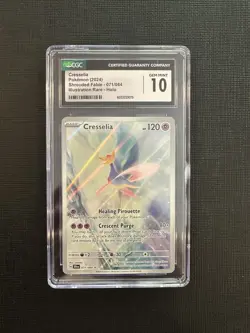 CGC 10 Cresselia 071/064 Illustration Rare Holo Shrouded Fable Pokemon Card TCG - Image 1