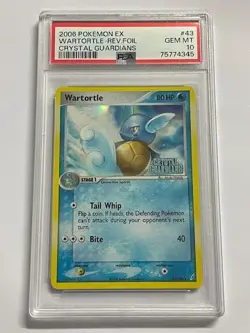 Pokemon PSA 10 WARTORTLE 43/100 Crystal Guardians - 2006 ENG ENGLISH - Image 1