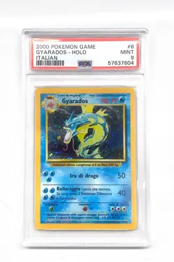 Pokemon PSA 9 Gyarados HOLO #6/102 Pokemon Set Base 2000 Ita - Image 1