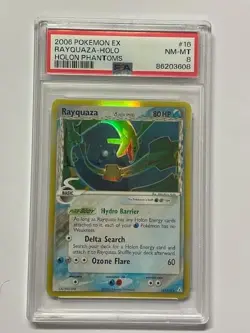 Pokemon TCG PSA 8 RAYQUAZA Holo Holon Phantoms #16/110 - 2006 ENGLISH - Image 1