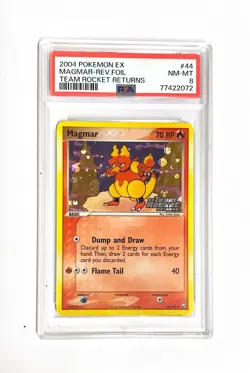 Pokemon PSA 8 MAGMAR Reverse Foil #44/109 EX Team Rocket Returns - 2004 ENGLISH - Image 1